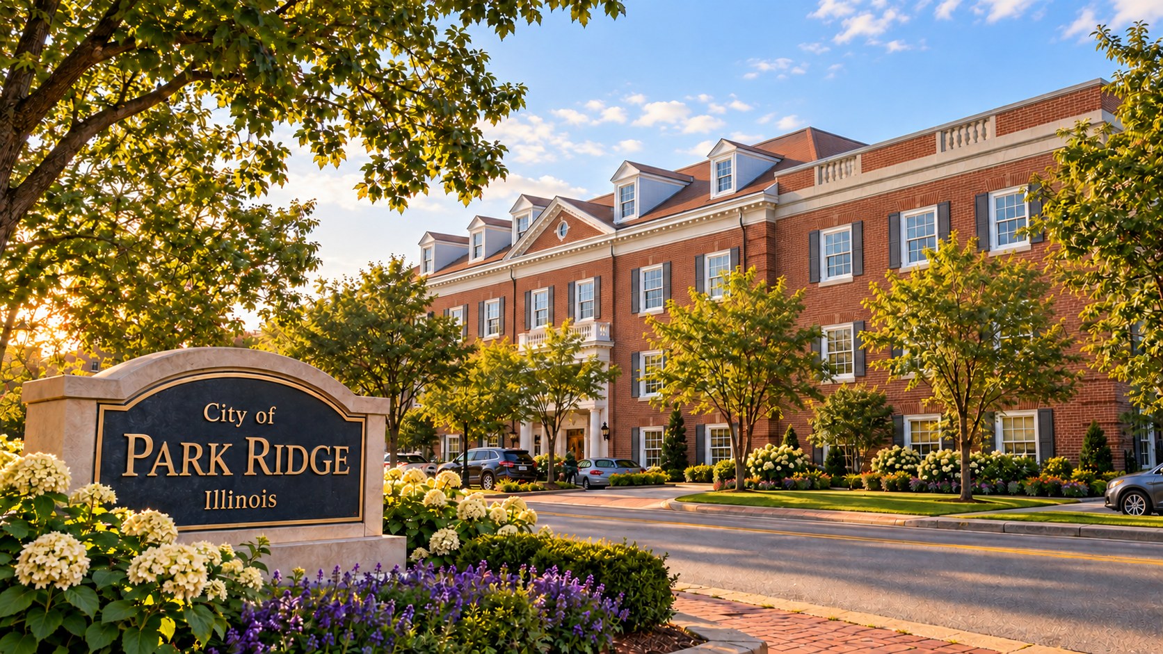 Park Ridge, Illinois office building with City of Park Ridge sign